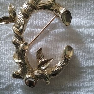 Gold Tone Letter Brooch